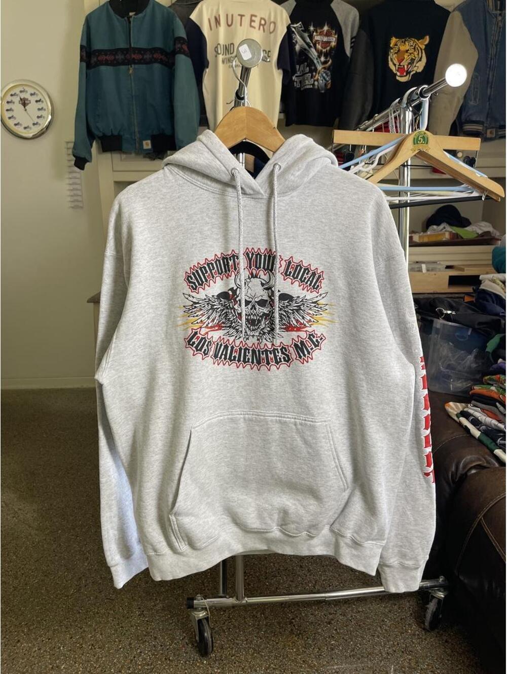 Vintage Los Valientes Motorcycle Club Support Hoodie